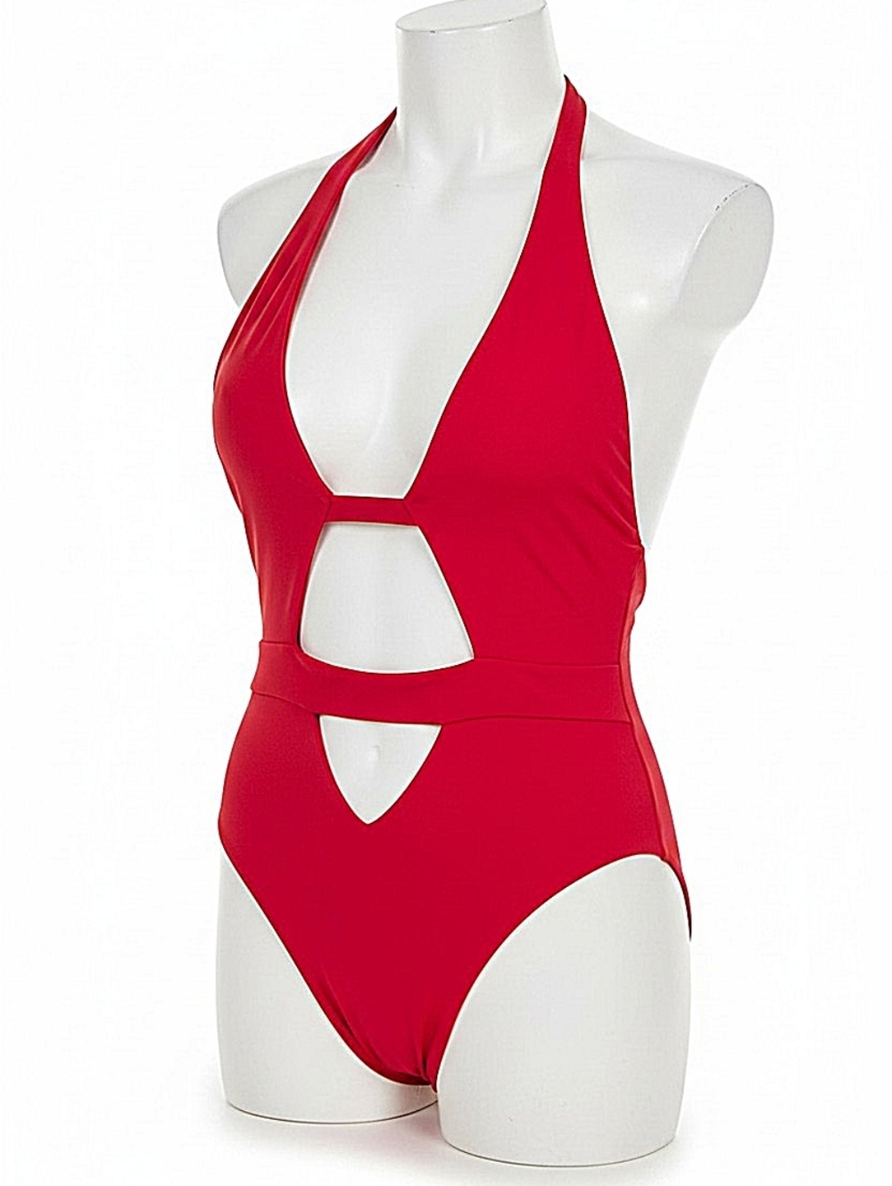 NWT! Pretty Little Things Red Halter Cutout One-Piece Swimsuit - Women Swim